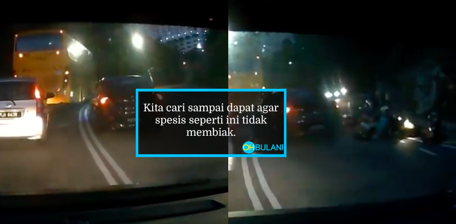 [VIDEO] ‘Potong’ Double Line, Habis Penunggang Motor Kena Langgar..