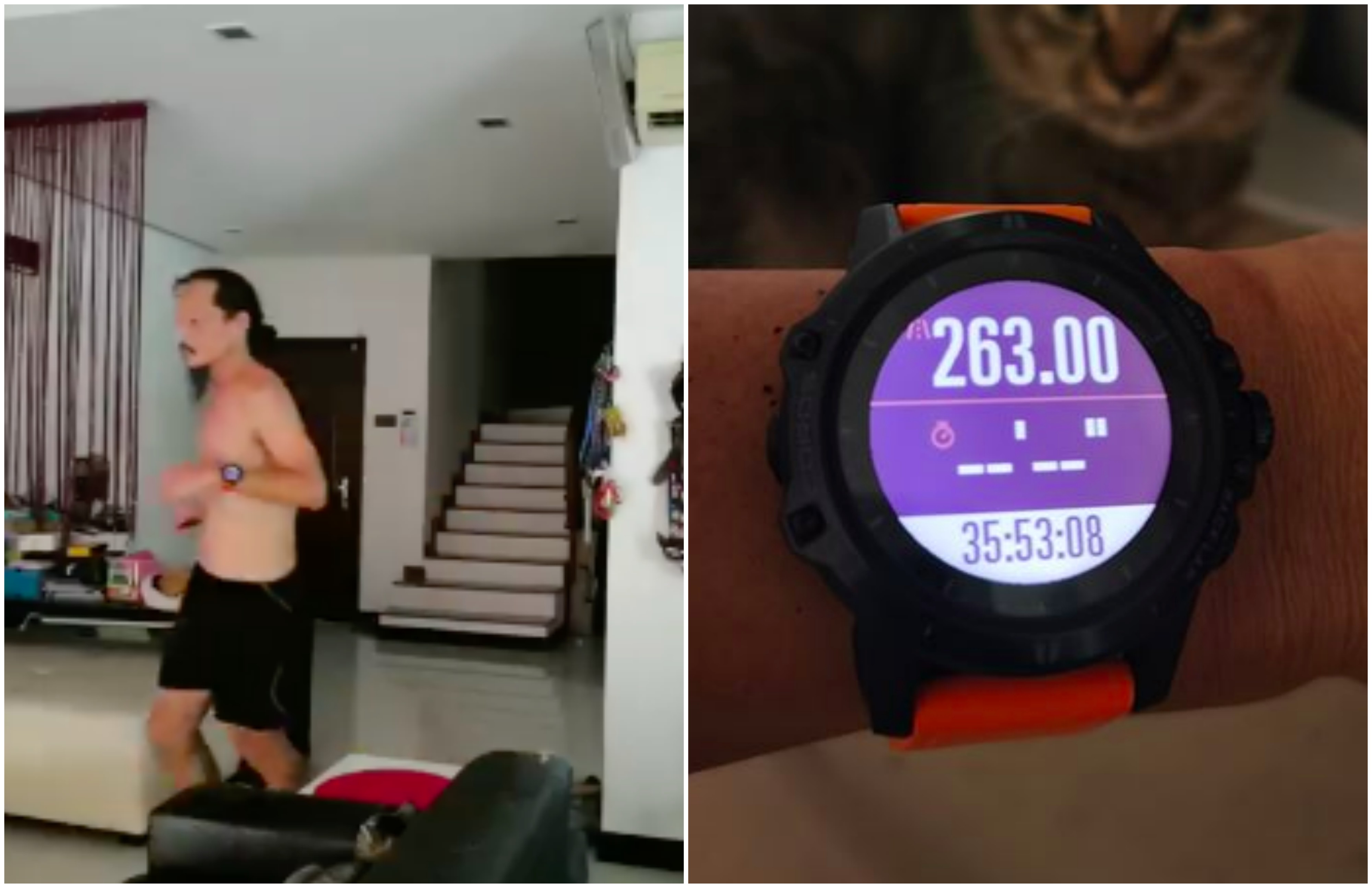 Runner Otai Lari 263 KM Dalam Rumah, Catat Masa Kurang 36 Jam!