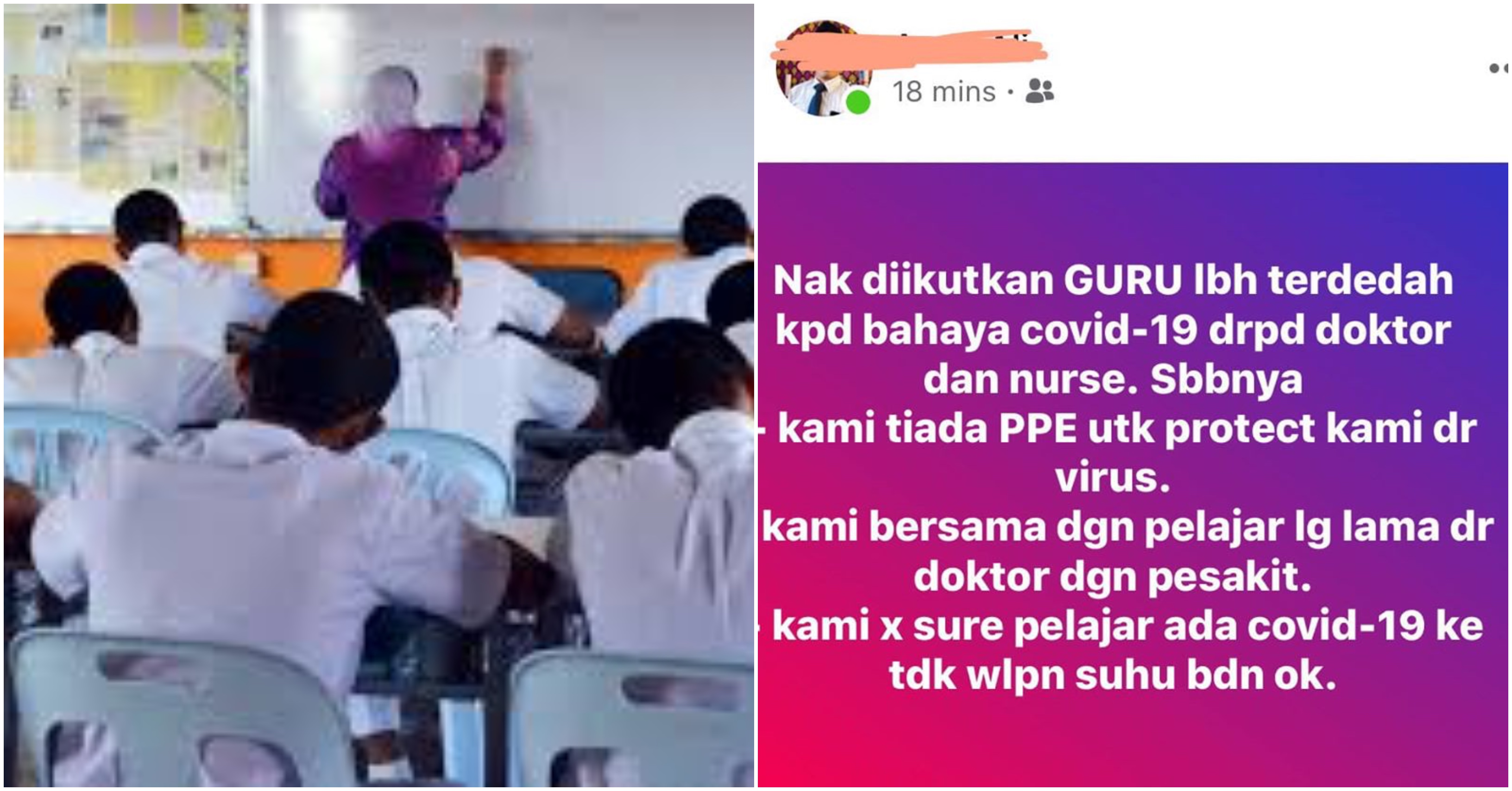‘Guru Lebih Terdedah Bahaya Covid-19 Berbanding Doktor, Nurse…’
