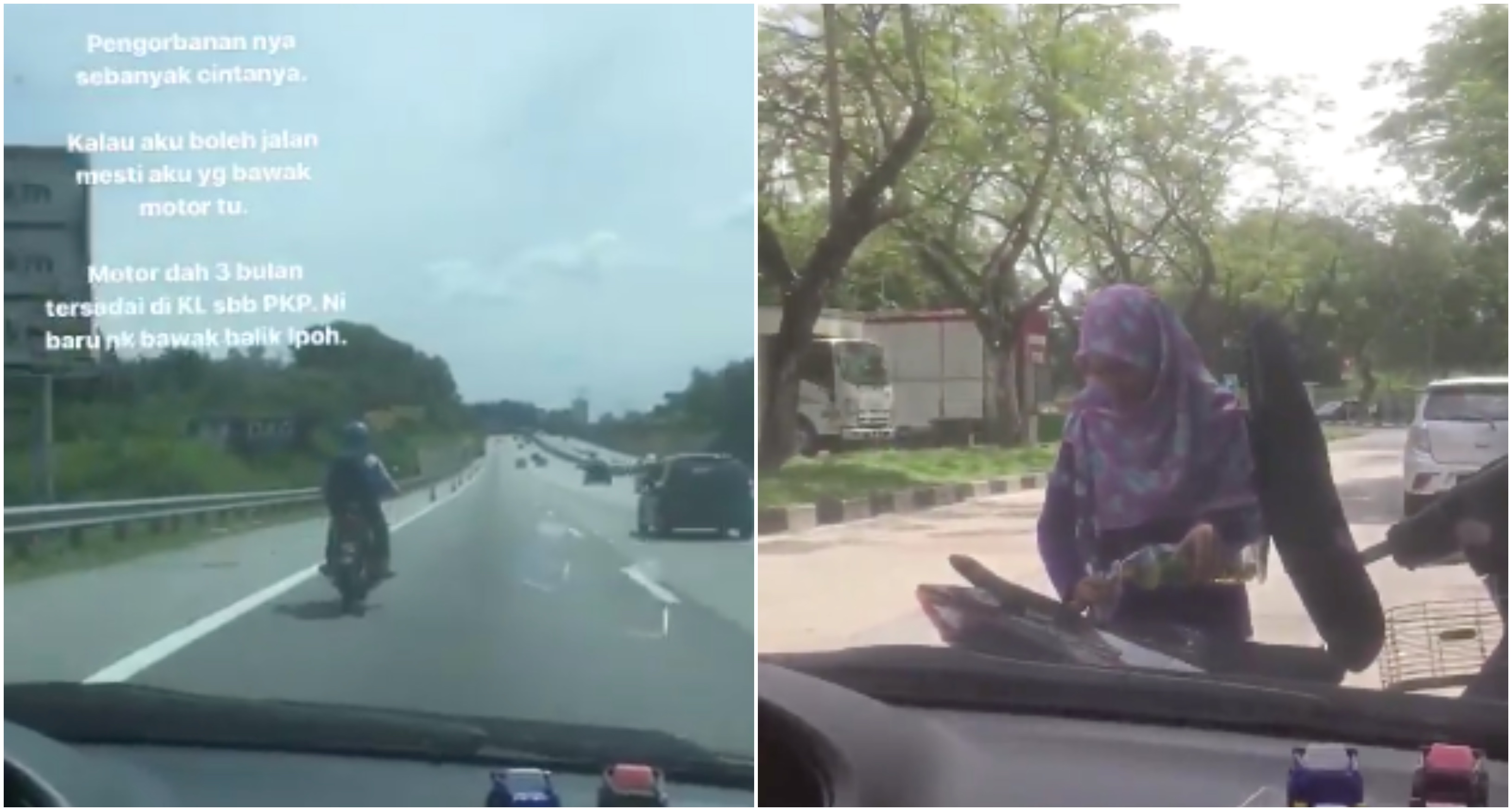 ‘Kalaulah Aku Boleh Jalan’ – Lelaki Kurang Upaya Terharu, Isteri Bawa Motor Dari KL Ke Ipoh
