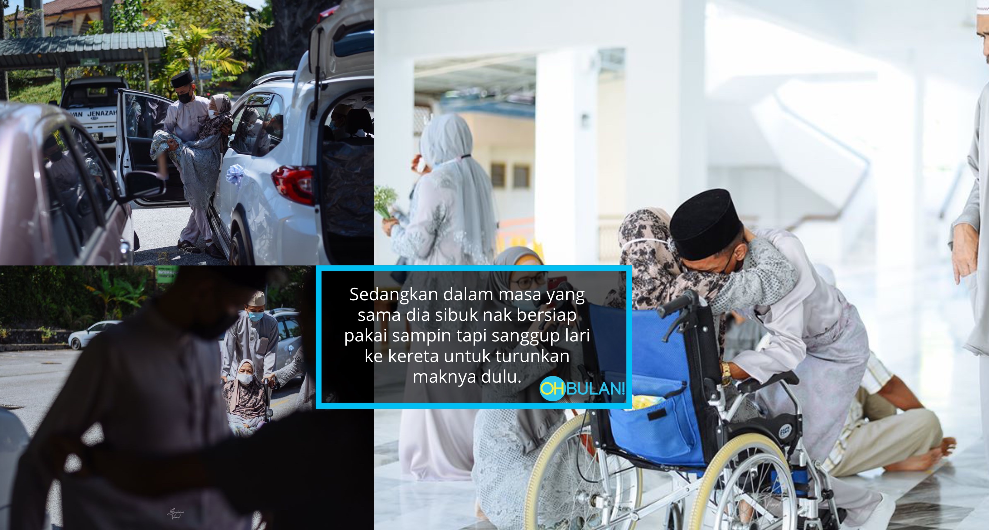 Viral Foto Pengantin Dukung Ibu Sakit Ke Akad Nikah, Photographer Kongsi Momen Sedih