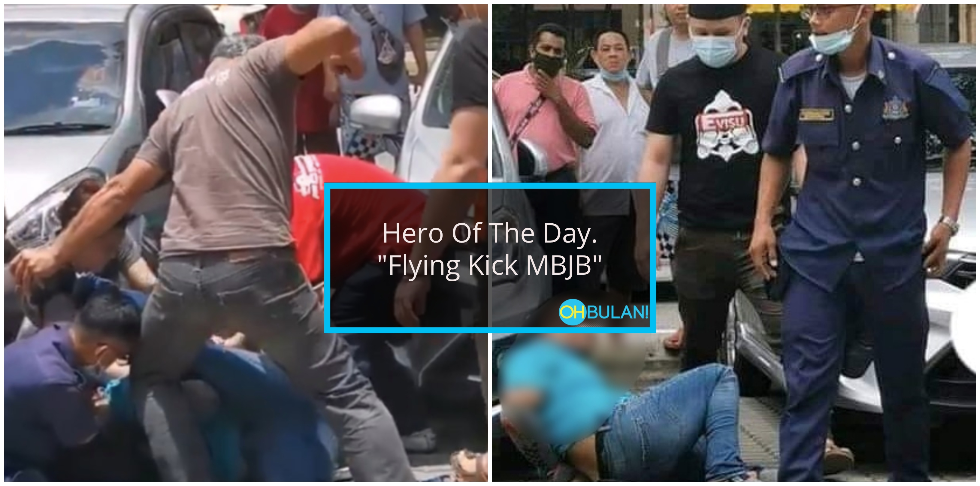 [VIDEO] ‘Hero Of The Day’, Flying Kick Pegawai MBJB Selamatkan Mangsa Ragut