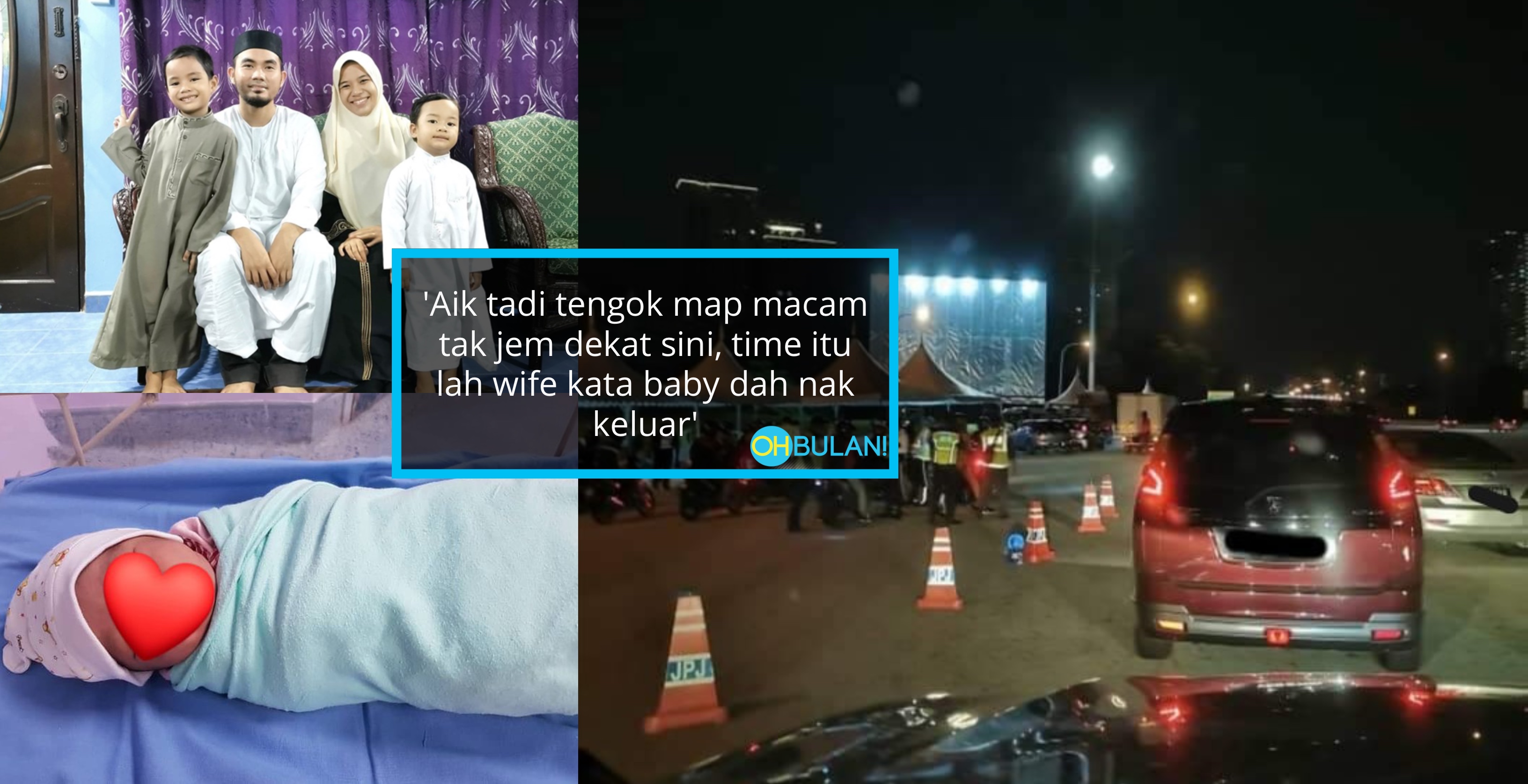 Jalan Raya Sesak, Suami Jadi ‘Bidan’ Sambut Anak Dalam Kereta, Siap JPJ Escort Lagi!