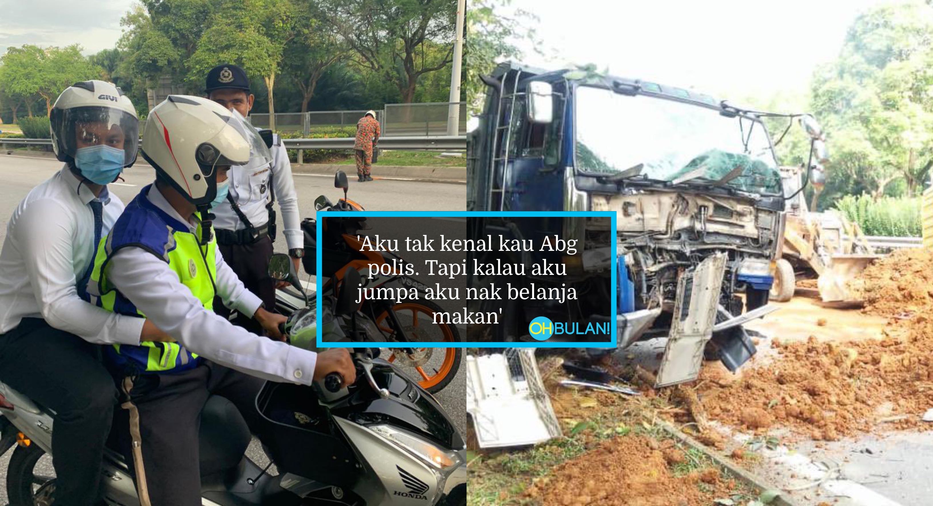 Jalan Tutup Akibat Kemalangan, Abang Polis Jadi ‘Hero’ Hantar Remaja Pergi Exam, Terbaik!