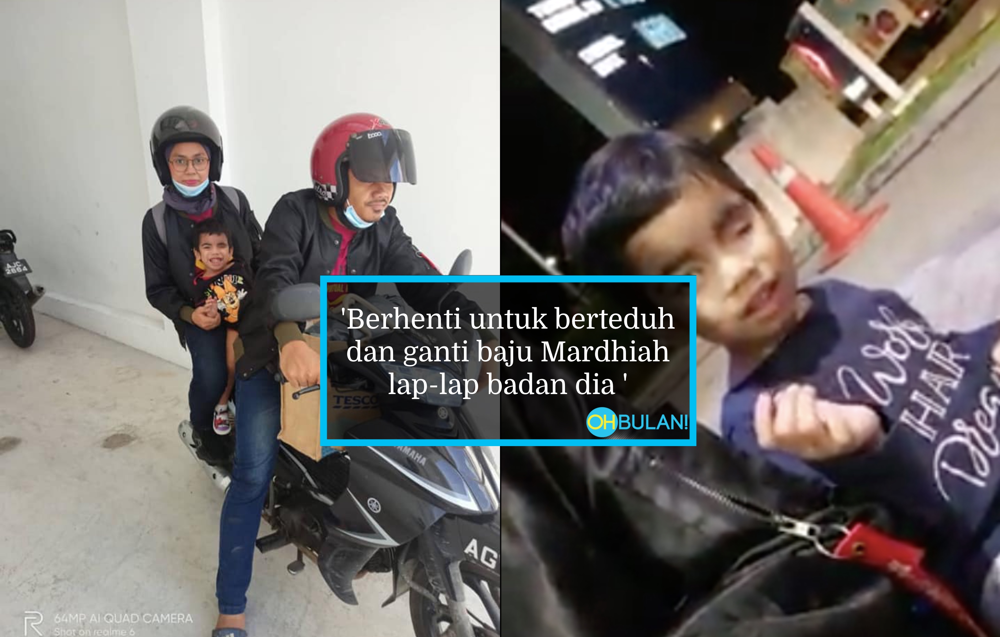 Mak Ayah Sanggup Naik Motor Redah Hujan, Roadblock Dari Perak Ke KL Untuk ‘Check-Up’ Anak