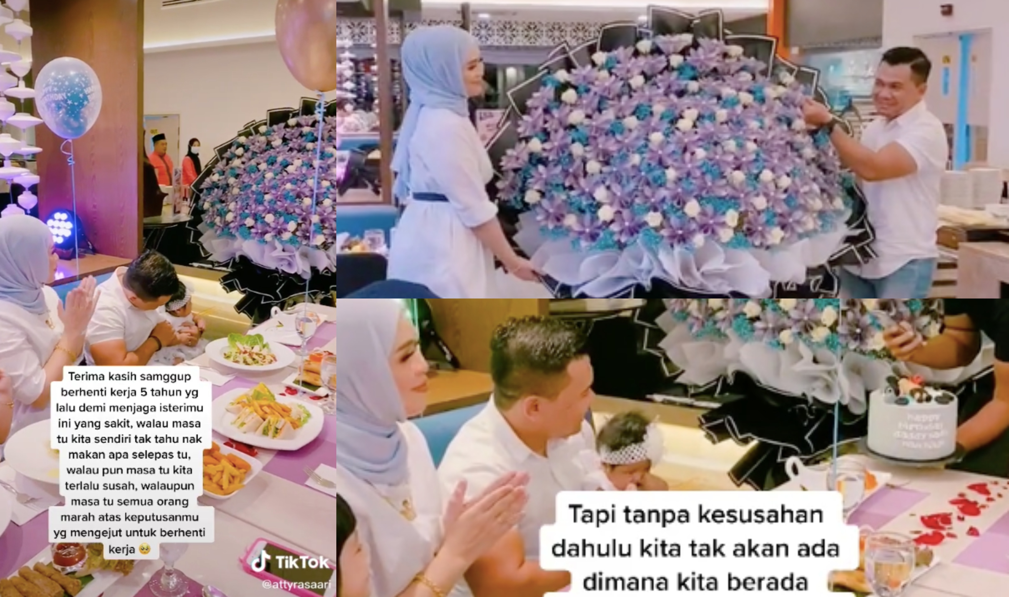 [VIDEO] Hargai Pengorbanan Suami, Isteri Hadiahkan Jambangan Bunga Duit RM37 Ribu