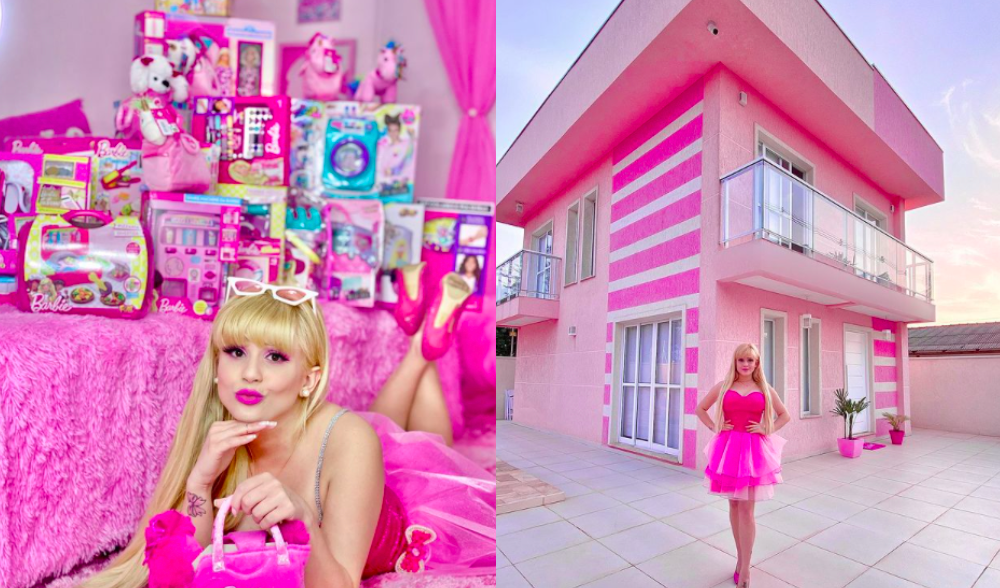 Obses Dengan Warna Pink, Wanita Ini Hidup Macam Barbie..Rumah, Swimming Pool Pun Pink!