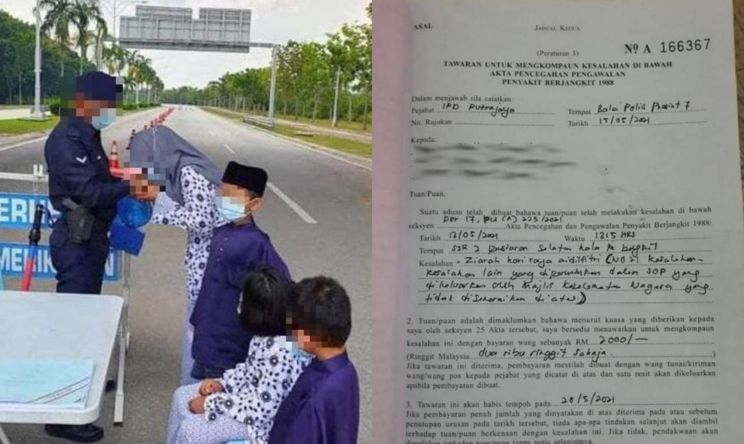 Viral Foto Ziarah Suami Ketika Bertugas SJR, Wanita Dikompaun RM2k