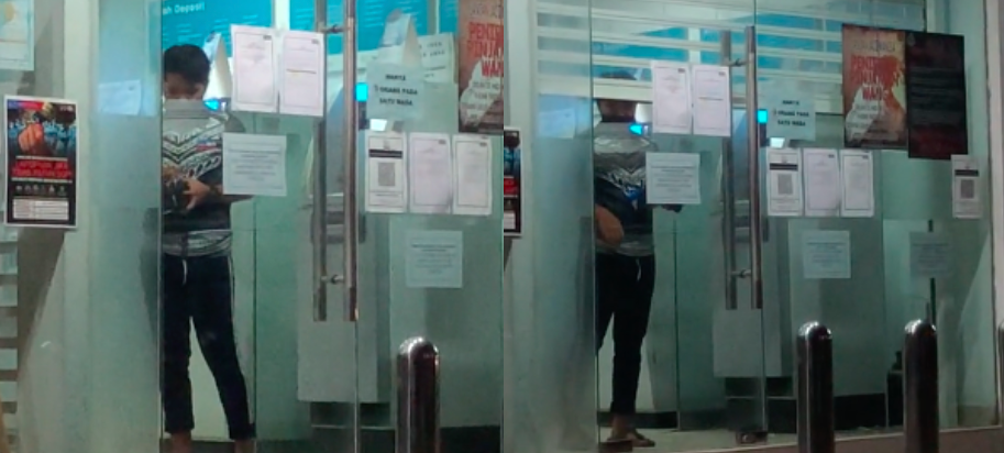 [VIDEO] Gelabah Terperangkap Dalam Bank, Member Sempat Rakam Gelagat Rakan ‘Minta Tolong’ Siap Ketuk Pintu Lagi!