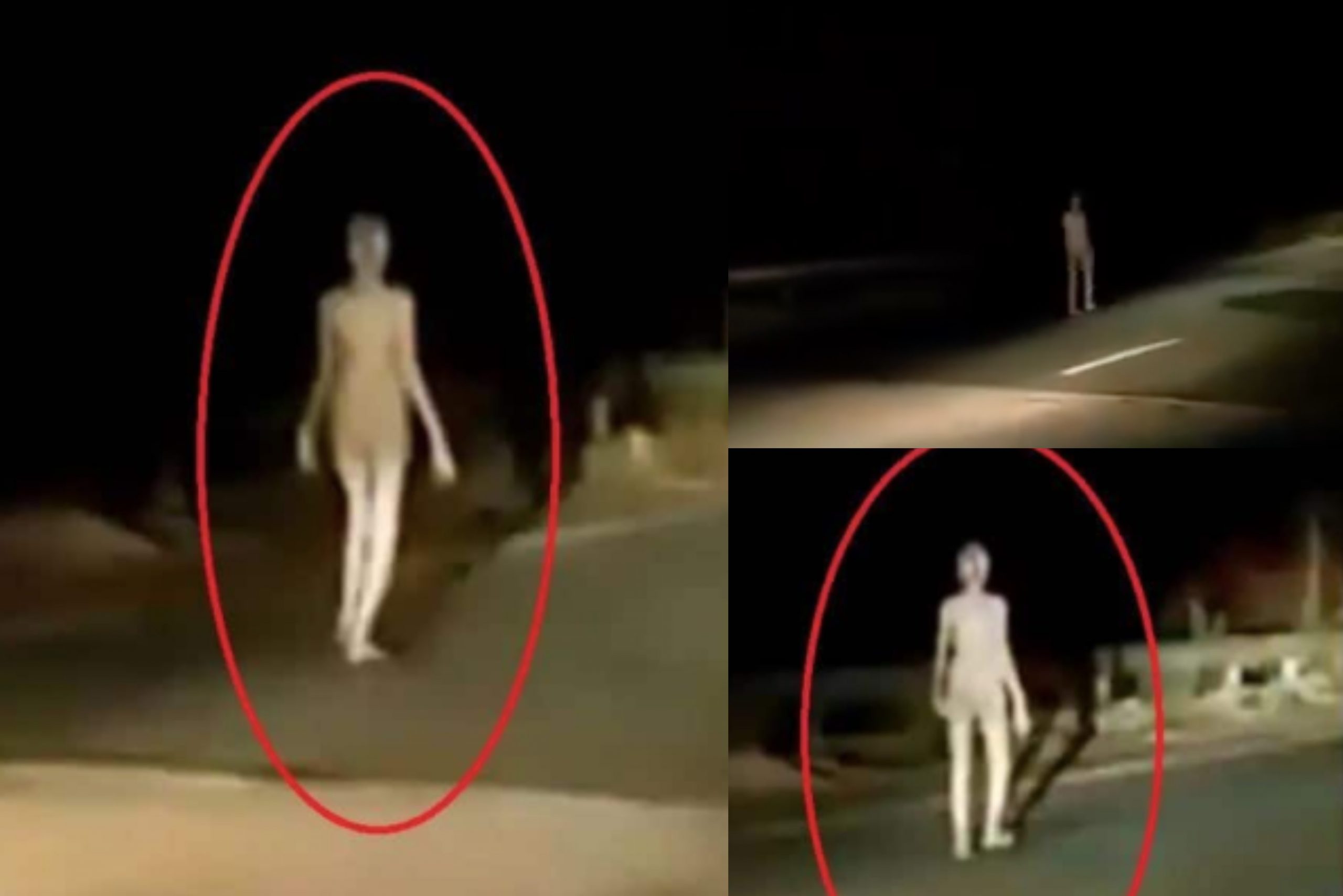 [VIDEO] Seram! Sekumpulan Lelaki Terkejut Jumpa ‘Makhluk Asing’ Kurus, Botak & Tinggi Berjalan Tengah Malam