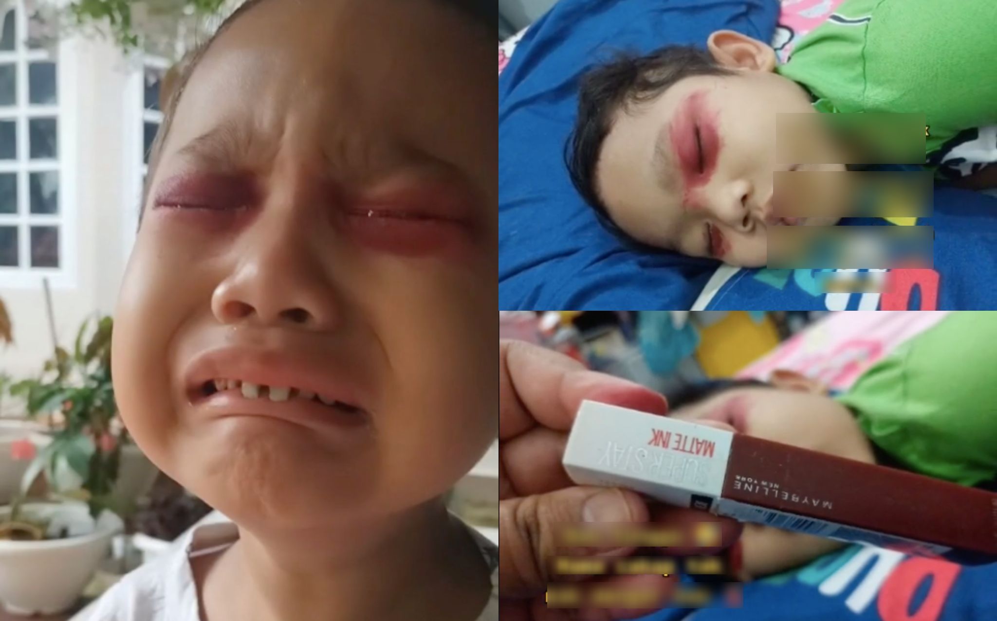 [VIDEO] Anak Kuat Main Phone, Ibu ‘Conteng’ Gincu Dekat Mata Nampak Macam Berdarah – ‘Meraung Kuat Dia’