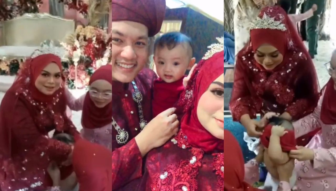 [VIDEO] Dah 2 Tahun Kahwin Tapi Baru Nak Sanding Sebab PKP, Pengantin Sempat Uruskan Anak