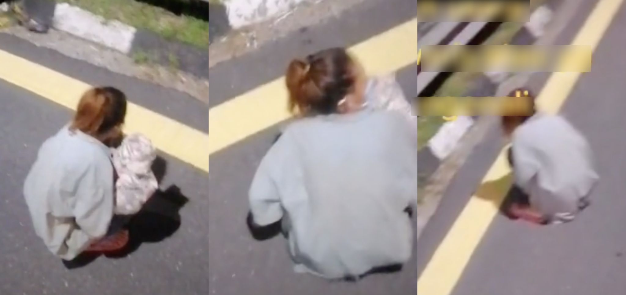[VIDEO] Wanita Duduk Bercangkung Atas Jalan Jam 5 Pagi Di RnR Cetus Tanda Tanya