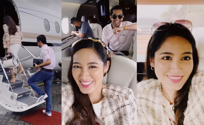 Lama Tak ‘Pekena’ Nasi Kandar, Nynaa Harizal & Suami Naik Jet Peribadi Pergi Pulau Pinang