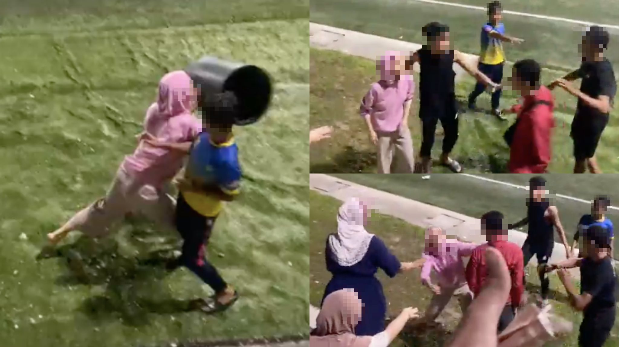 [VIDEO] Gadis ‘Koyak’ Tonton Perlawanan Bola Sepak Baling Tong Sampah Sebelum Diserang