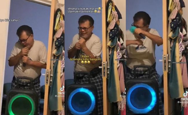 Ayah Kejut Anak Sahur Guna Speaker Sambil Berjoget, Netizen Sifatkan Comel