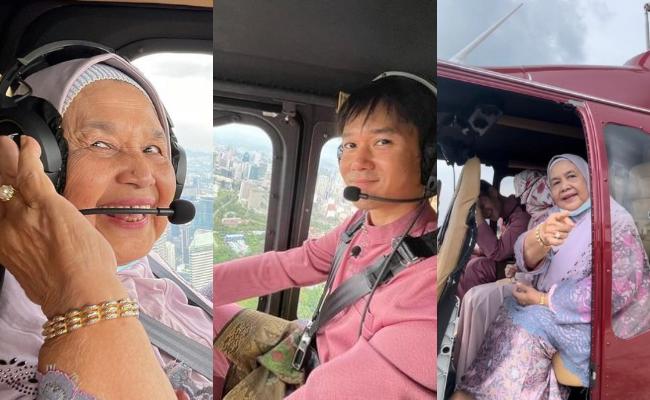 Nubhan Buat Kejutan Bawa Mak Naik Helikopter Pusing KL, Hadiah Perniagaan Makin Maju