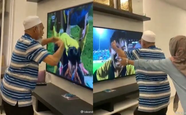 Cucu Jaring Gol Di Sukan SEA, Reaksi Tok Wan Beri ‘Pelukan Angin’ Cuit Hati Netizen